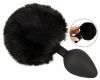 Anal plug âfluffy tail size Mâ med pompon af imiteret pels
