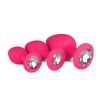 Pink Silicone Butt Plug Sæt med Diamant