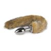 EASYTOYS FOX TAIL PLUG SILVER - ELEGANT METAL PLUG MED BLØD BRUN RÆVEHALE