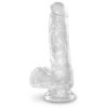 King CockÂ® Clear Dildo med Kugler 15 cm