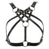 Zado Fetish Læder Bryst Harness Sort
